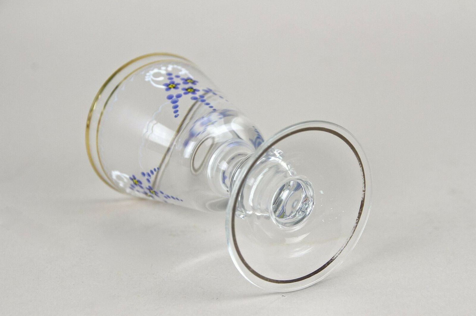 photo for sale 20th Century Glass Decanter Set With Enamel Paintings, Austria Ca. 1980s
