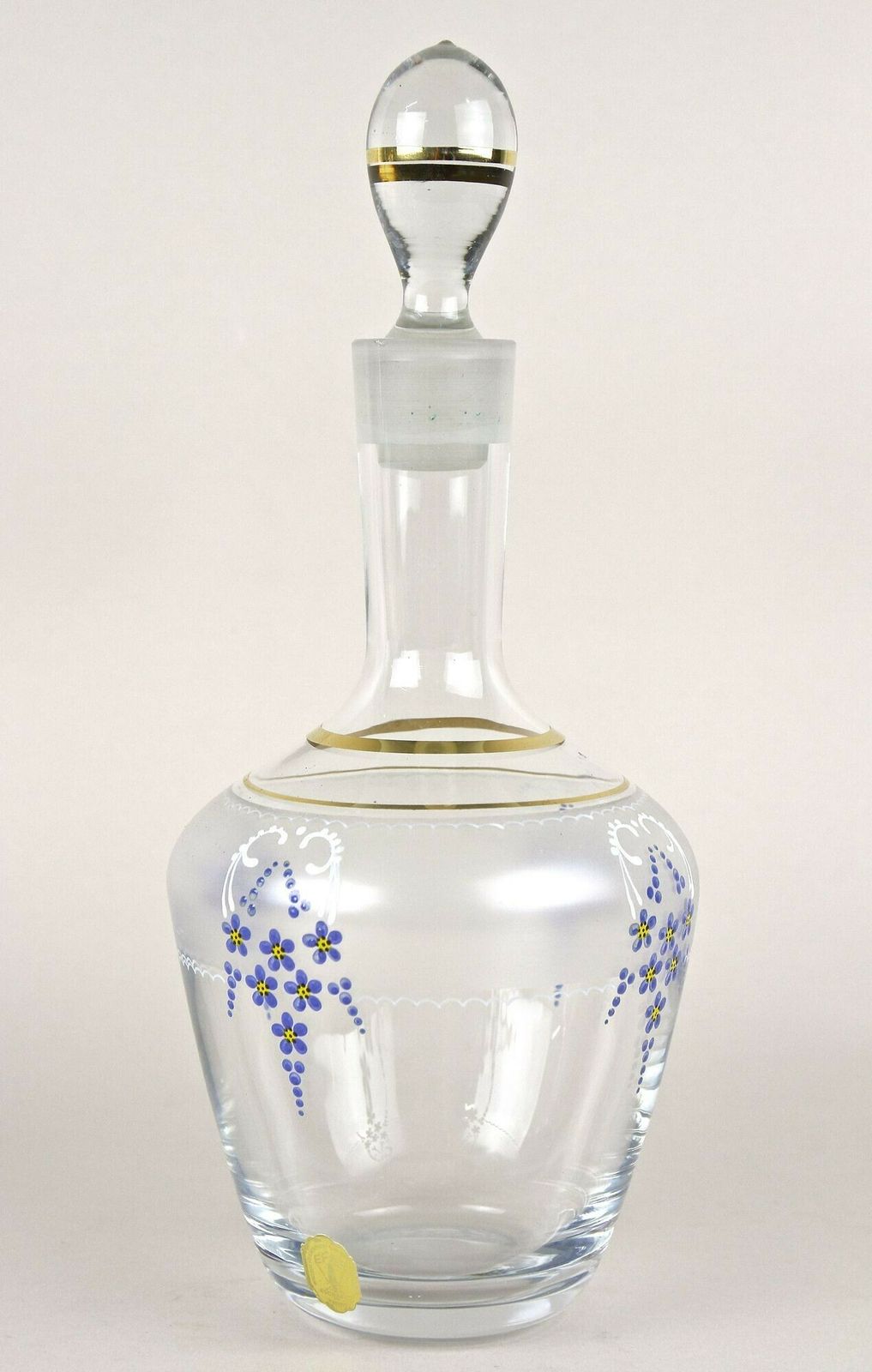 photo vintage 20th Century Glass Decanter Set With Enamel Paintings, Austria Ca. 1980s