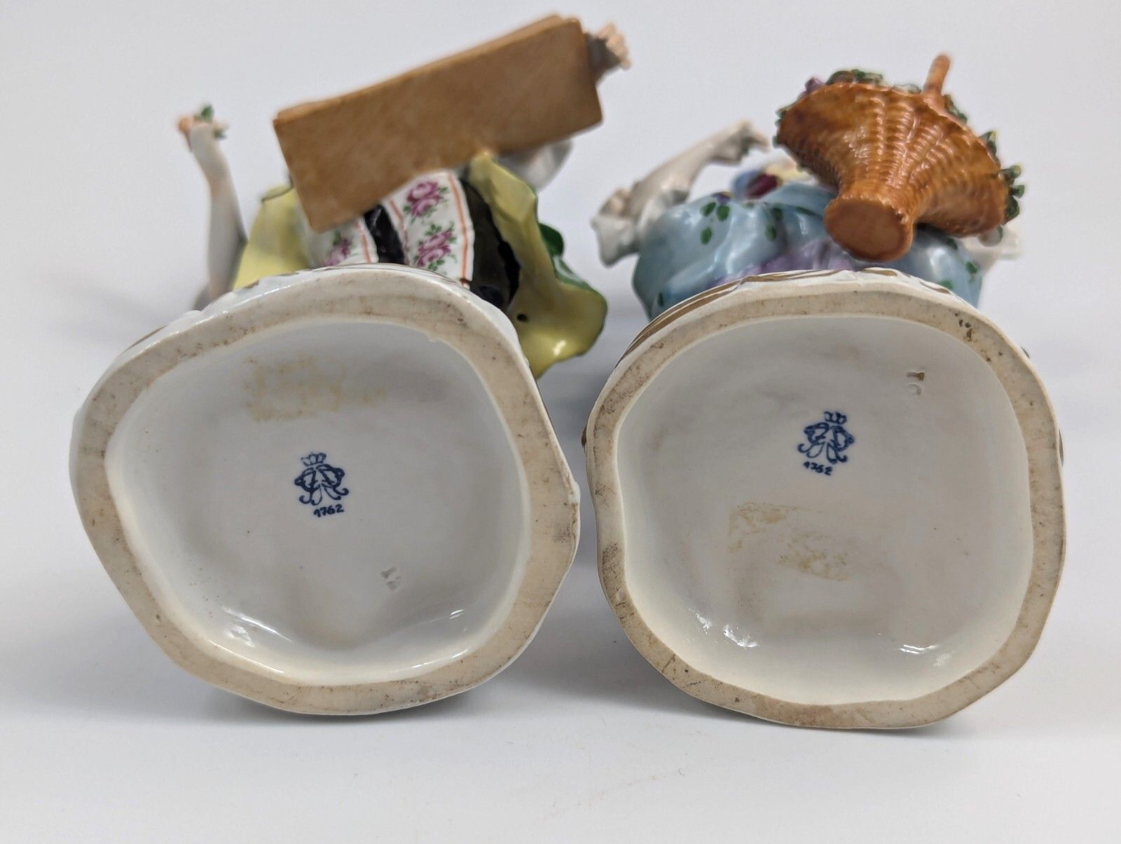 photo furniture Porcelain Figurines Of Flower Sellers By Volkstedt, Germany