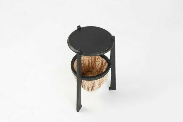 Art Nouveau Side Table In Blackened Wood With Storage Basket, Belgium, 1890s photo vinterior