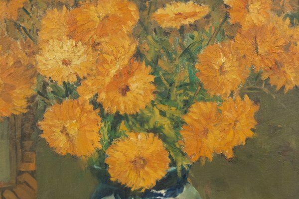 Jos Pas, Baroque Vase With Flowers, 1944, Oil On Canvas photo 706.0
