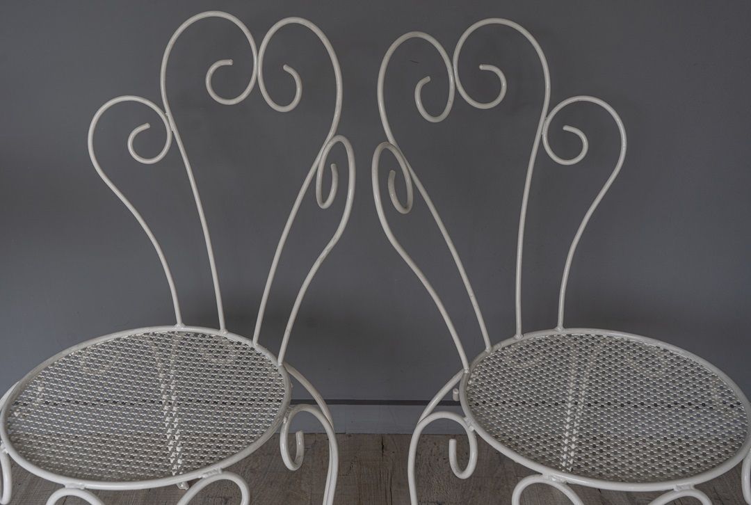 A Pair Of Vintage French Garden Chairs photo for sale