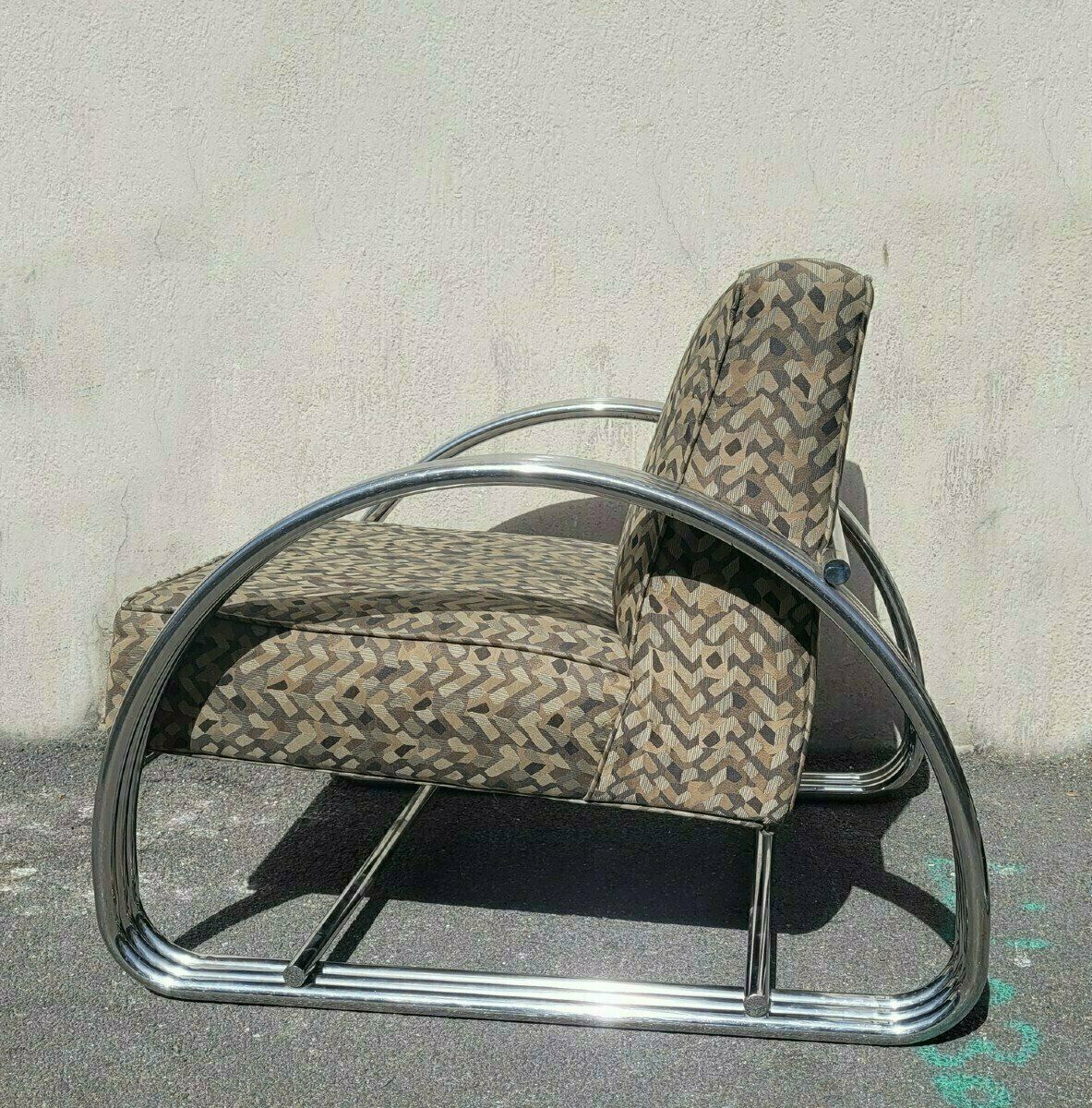Ralph Lauren, Pair Of Large Chrome Armchairs, Xxth Century photo Furniture
