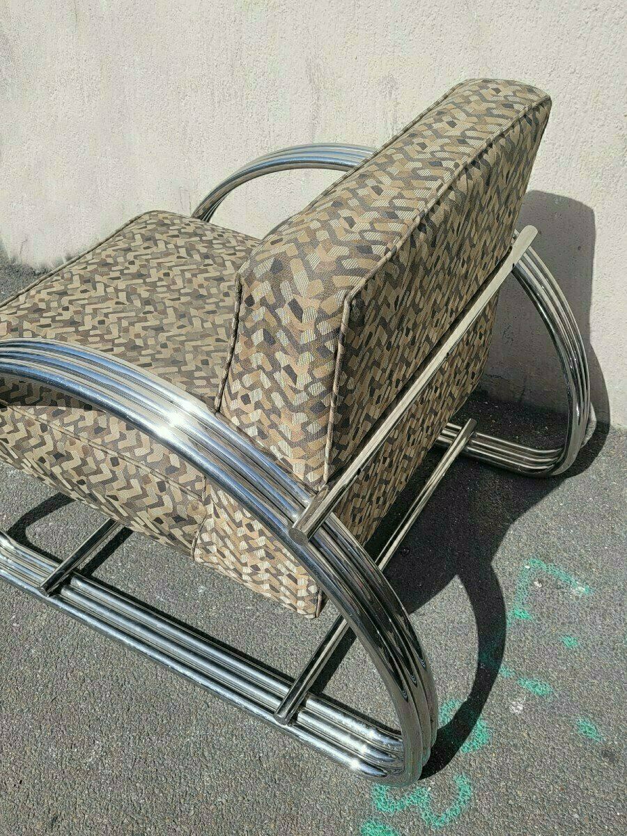Ralph Lauren, Pair Of Large Chrome Armchairs, Xxth Century photo buy