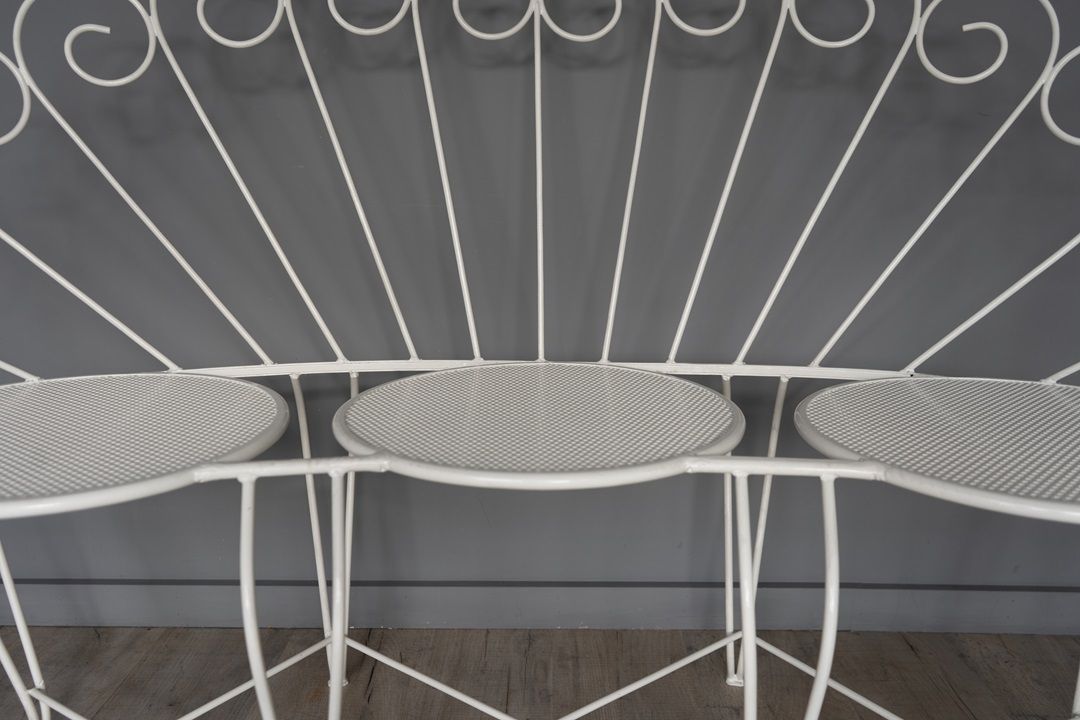 French Vintage Iron Garden Bench photo furniture