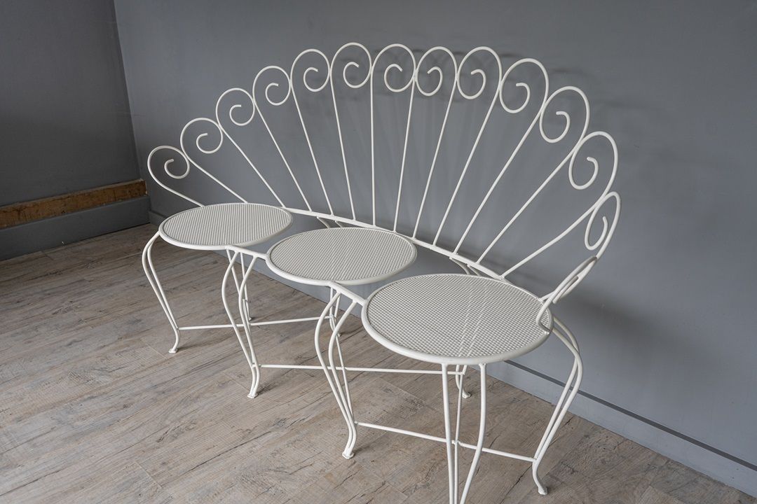 French Vintage Iron Garden Bench photo for sale