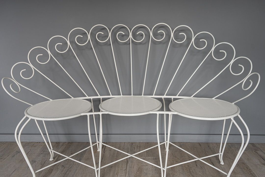 French Vintage Iron Garden Bench photo 1460.0