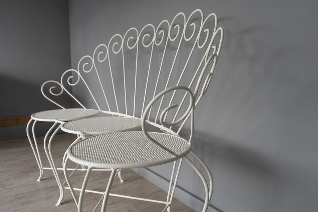 French Vintage Iron Garden Bench