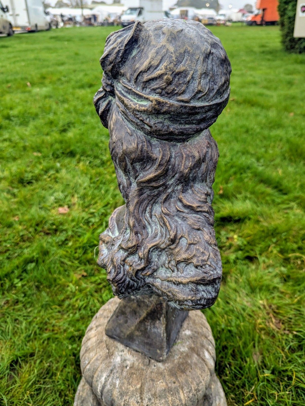 Beautiful Verdigris Bronzed Bust  Gypsy Bohemian Delivery Available 0274. photo buy
