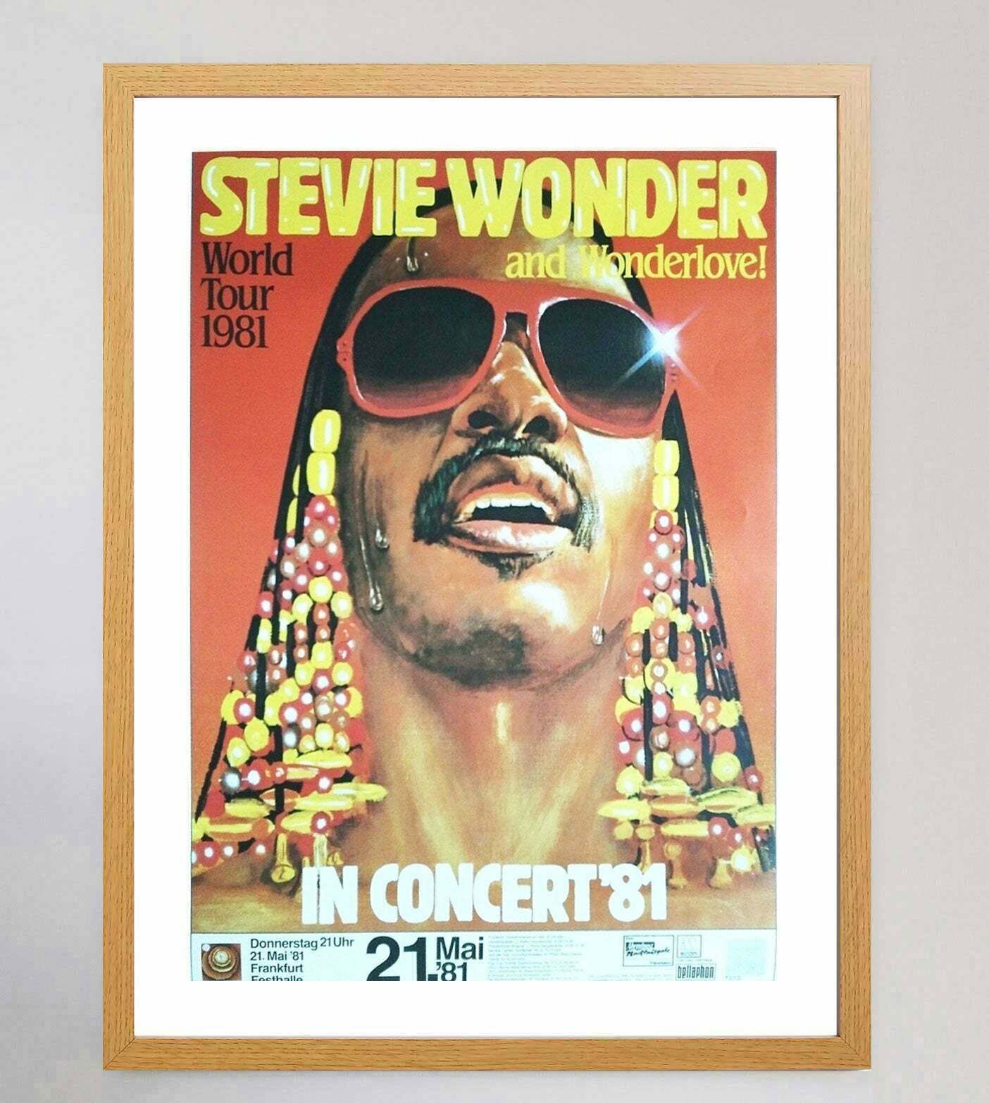 Stevie Wonder  In Concert '81  Original Vintage Poster photo Art