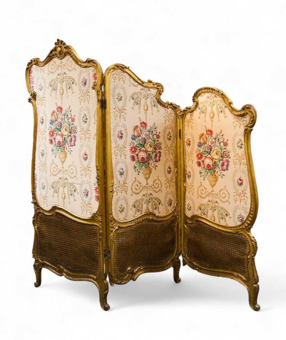 Antique Carved Giltwood Screen / Room Divider
