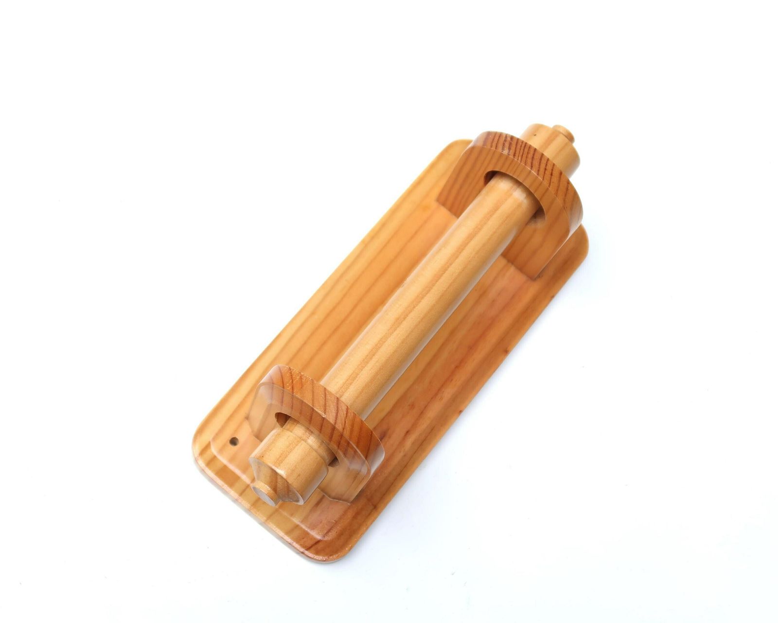 French Pin Wood Toilet Paper Dispenser, 1970s / Vintage, Pale Wood, Restroom, Bathroom, Hanger photo furniture