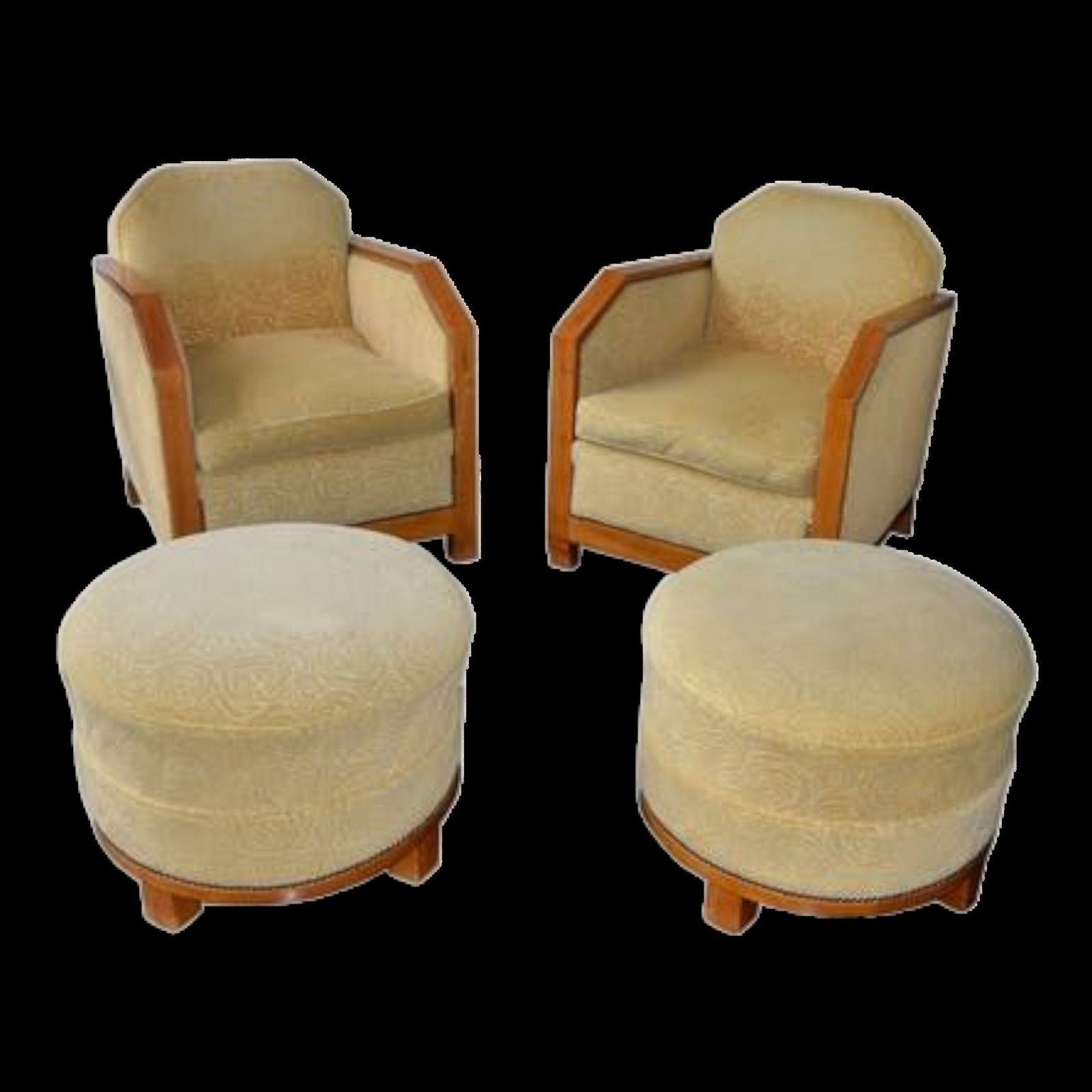 Set Of Armchairs And Ottomans Art Deco