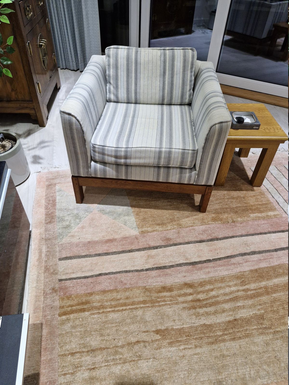 Original 1960's Conrad Cubist 3 Piece Suite. Oak Framed With Fire Retardant Fabric photo Furniture