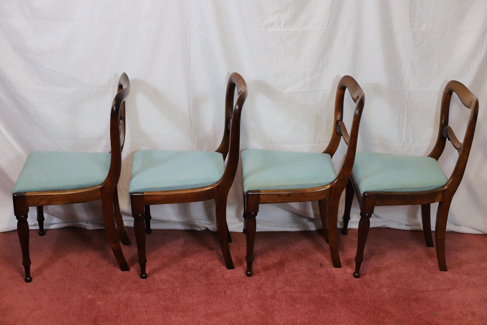 Lovely Set Of Eight Victorian Balloon Back Rosewood Dining Chairs photo Furniture