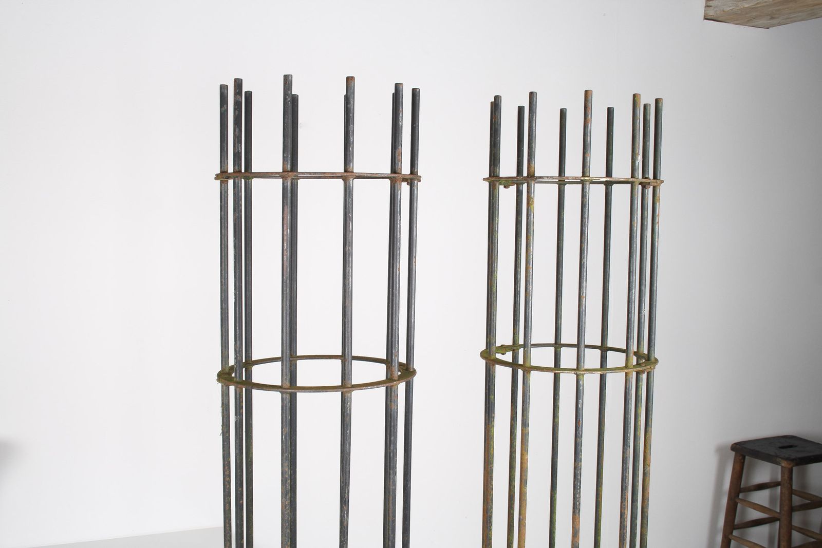 A Pair Of Reclaimed Iron Tree Guards Garden Trellis Topiary Frames photo buy