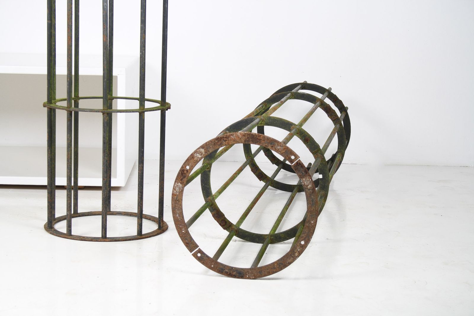 photo vinterior A Pair Of Reclaimed Iron Tree Guards Garden Trellis Topiary Frames