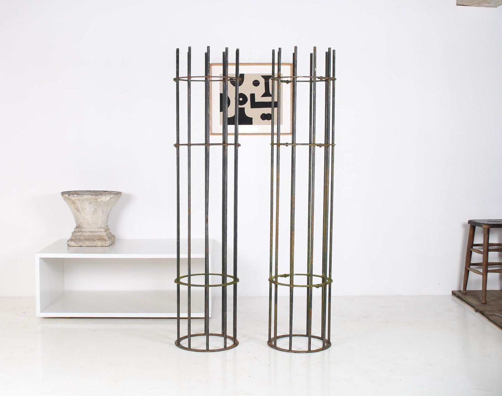 photo buy A Pair Of Reclaimed Iron Tree Guards Garden Trellis Topiary Frames
