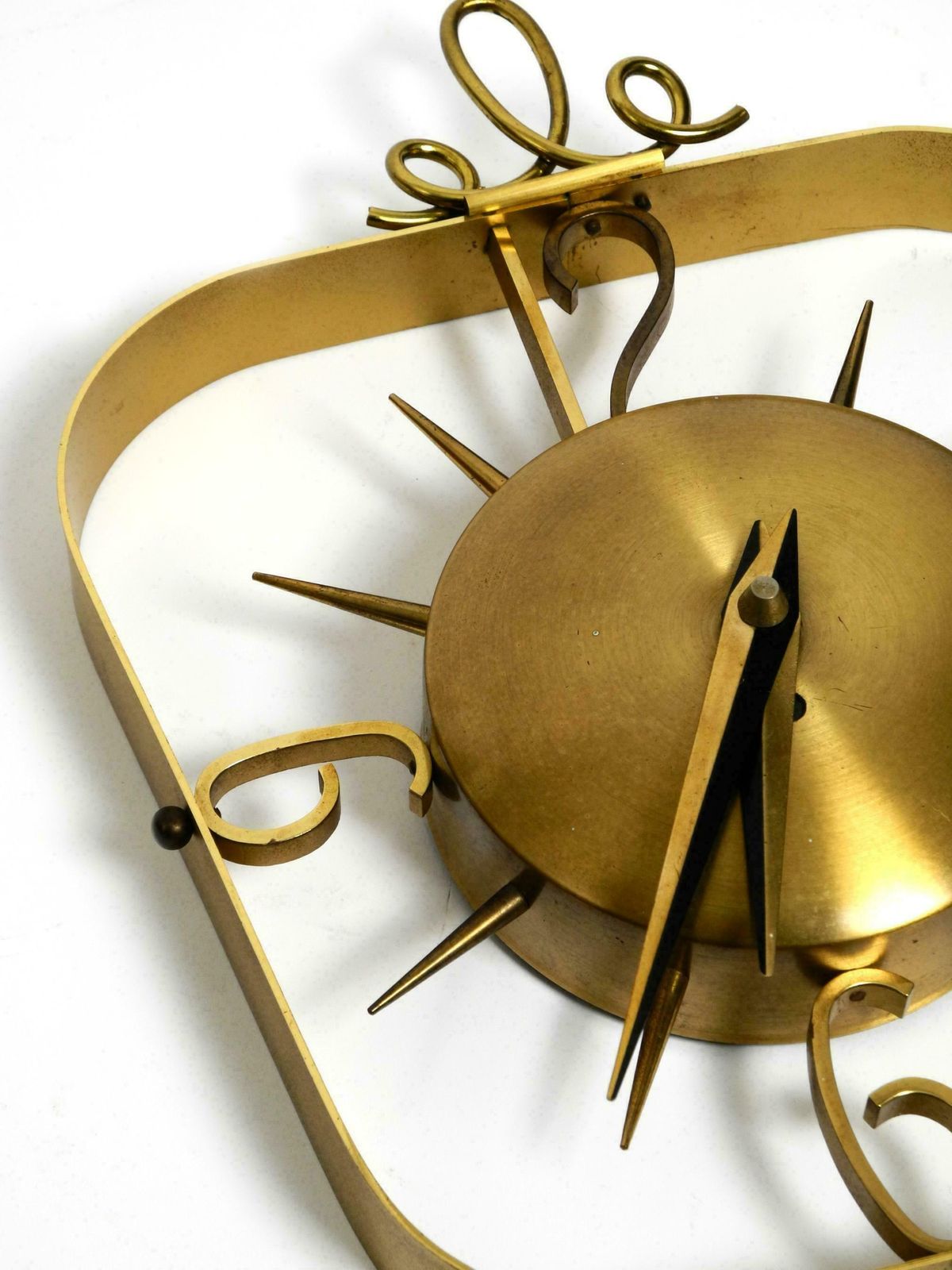 Beautiful Mid Century Kienzle Brass Wall Clock With Original Battery Drive photo buy