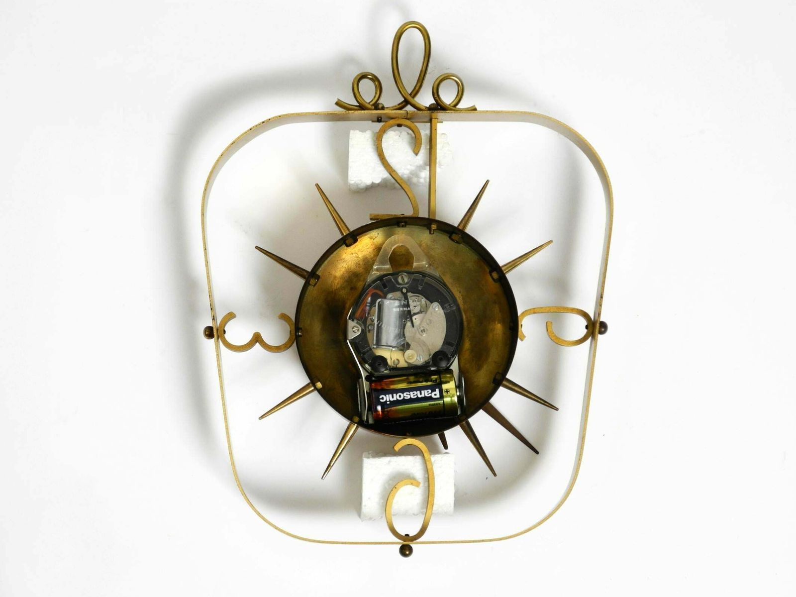 photo furniture Beautiful Mid Century Kienzle Brass Wall Clock With Original Battery Drive