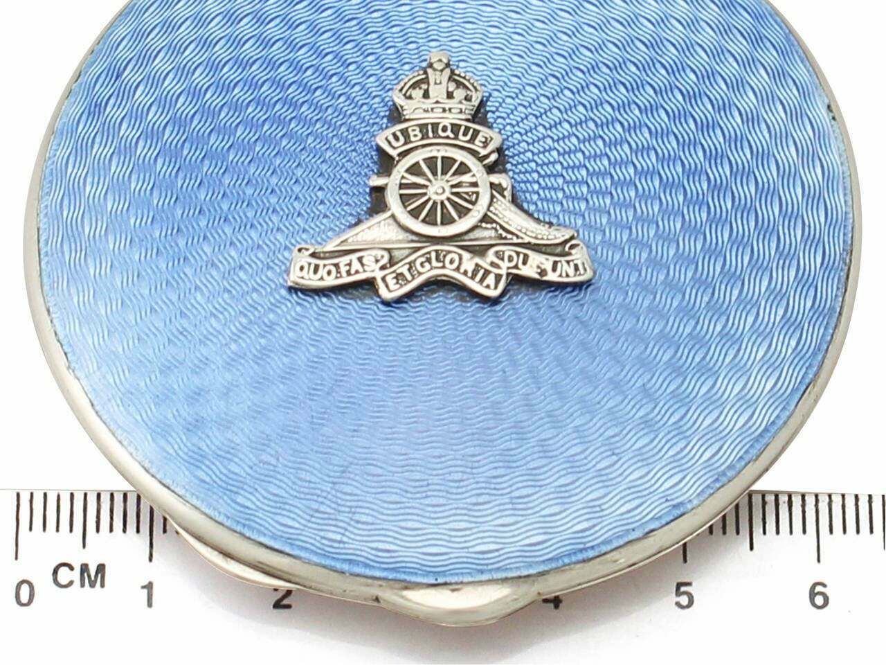 photo furniture Antique 1939 Sterling Silver And Guilloche Enamel Compact