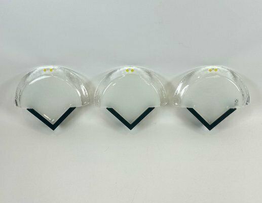 Wall Lamps With Murano Glass From Leucos, 1980s, Set Of 3