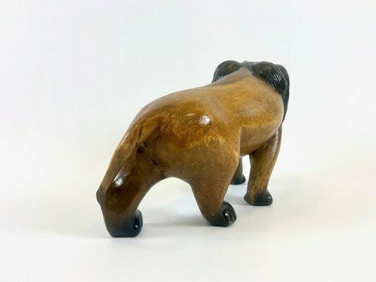 Vintage Wooden Carved Lion Figure, 1930s photo vintage