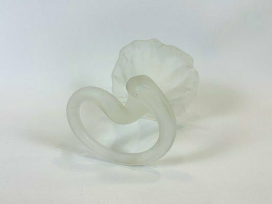 Vintage Handmade Frosted Glass Lilly Vase From Stiver, 1970s photo furniture