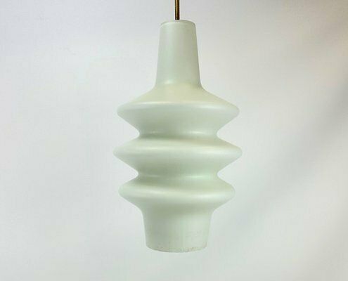 Czech Milk Glass Pendant Lamp Attributed To Josef Hurka For Napako, 1960s photo for sale