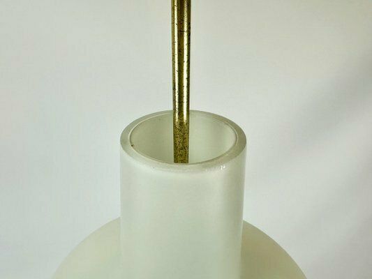 Czech Milk Glass Pendant Lamp Attributed To Josef Hurka For Napako, 1960s photo vinterior