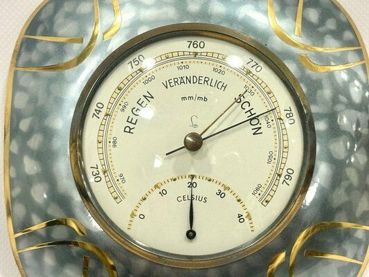 Mid Century German Weigel Optik Foto Brass Weather Station, 1960s photo furniture