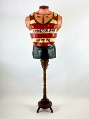Coney Island Mens Swim Club Torso Mannequin On Stand, 1960s