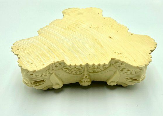 Chinese Faux Ivory Foo Dog Resin Ashtray, 1960s photo vinterior