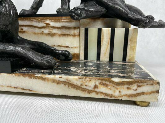 photo furniture Louis Albert Carvin, Art Deco German Shepherds, 1920s, Zinc & Lead Alloy