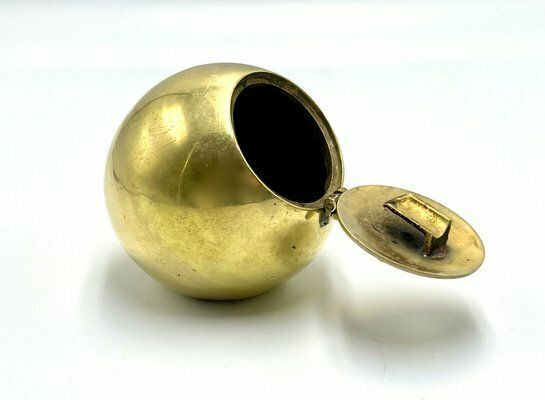 Brass Spherical Ashtray With Flip Top Lid, Almazan, Spain, 1960s photo furniture