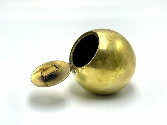 Brass Spherical Ashtray With Flip Top Lid, Almazan, Spain, 1960s photo 273.0
