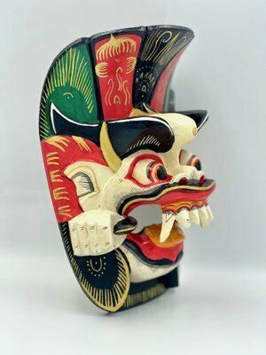 Balinese Carved Rangda Mask, Indonesia, 20th Century photo furniture
