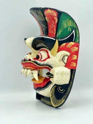 Balinese Carved Rangda Mask, Indonesia, 20th Century photo Home Decor