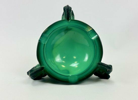 Art Deco Malachite Glass Pegasus Ashtray By Arthur Pleva For Curt Schlevogt, 1930s photo for sale