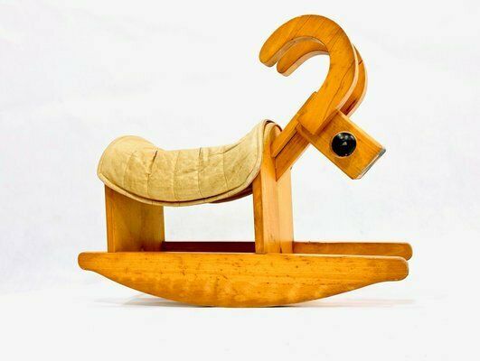 Mid Century Wooden Rocking Billy Goat, 1960s photo furniture