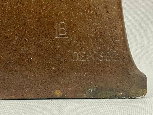 photo furniture Large French Art Nouveau No 112 Fontaine De Labour Table Clock In Plaster From Lb Deposee, 1890s