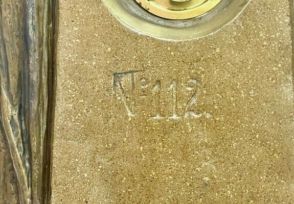 751.0 Large French Art Nouveau No 112 Fontaine De Labour Table Clock In Plaster From Lb Deposee, 1890s photo