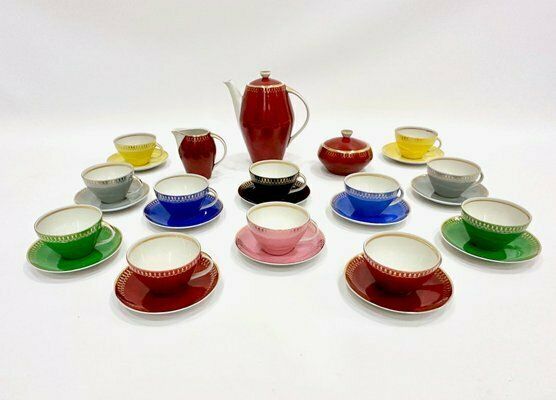 12 Person Porcelain Coffee Service By Wincenty Potacki For Zps Karolina, 1960s, Set Of 29 photo furniture