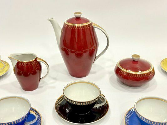 12 Person Porcelain Coffee Service By Wincenty Potacki For Zps Karolina, 1960s, Set Of 29 photo for sale