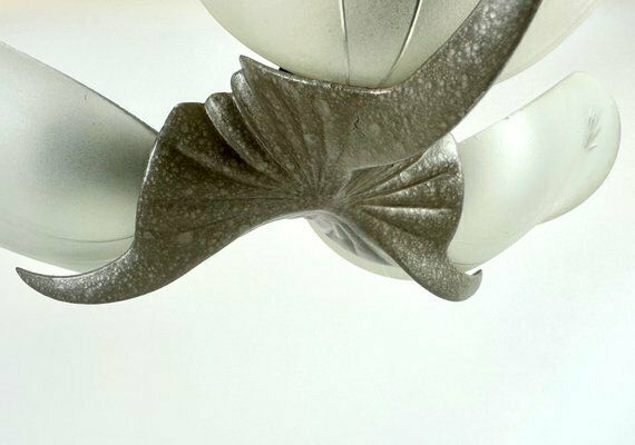 Art Deco Crystal Glass Pendant Lamp From Esc Zukov, 1940s photo 545.0