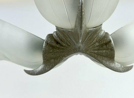 545.0 Art Deco Crystal Glass Pendant Lamp From Esc Zukov, 1940s photo