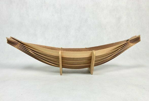 Mid Century Wooden Fruit Basket In Boat Shape, 1960s photo furniture