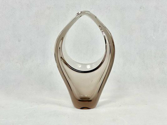 Bohemian Glass Basket Attributed To Miroslav Klinger For železný Brod, 1960s photo vinterior