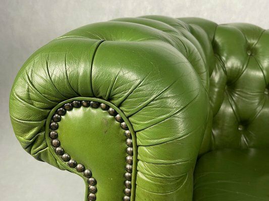 1049.0 French Chesterfield Armchair In Green, 1970s photo