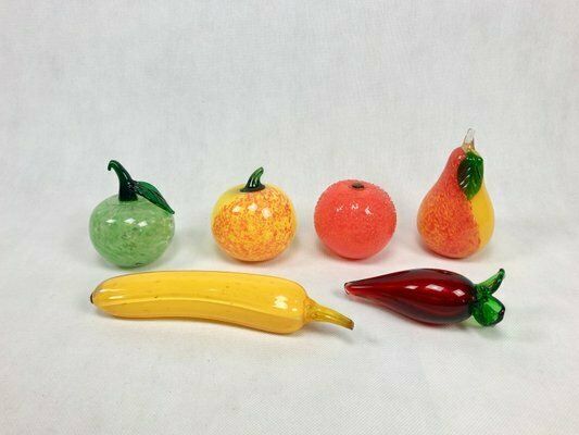 photo furniture Mid Century Art Glass Fruits, 1970s, Set Of 6